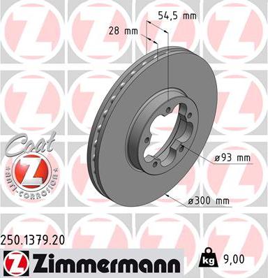 Zimmermann 250.1379.20 - Гальмівний диск autozip.com.ua