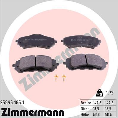 Zimmermann 25895.185.1 - Гальмівні колодки, дискові гальма autozip.com.ua