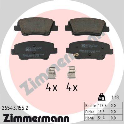 Zimmermann 26543.155.2 - Гальмівні колодки, дискові гальма autozip.com.ua