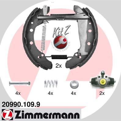 Zimmermann 20990.109.9 - Комплект гальм, барабанний механізм autozip.com.ua