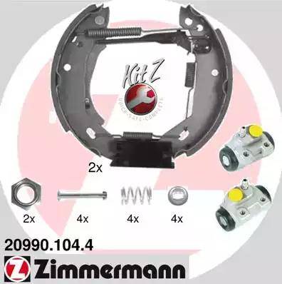 Zimmermann 20990.104.4 - Комплект гальм, барабанний механізм autozip.com.ua