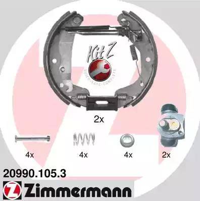 Zimmermann 20990.105.3 - Комплект гальм, барабанний механізм autozip.com.ua