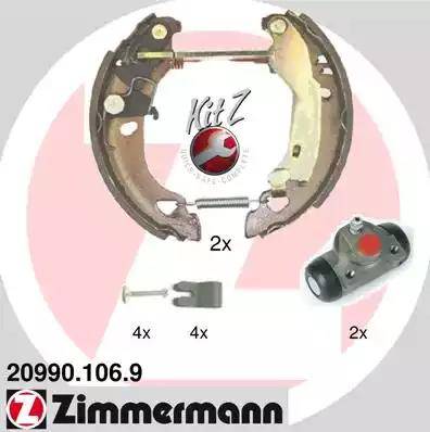 Zimmermann 20990.106.9 - Комплект гальм, барабанний механізм autozip.com.ua