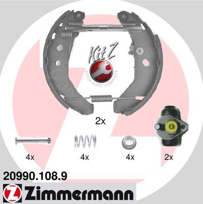 Zimmermann 20990.108.9 - Комплект гальм, барабанний механізм autozip.com.ua