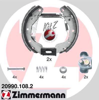 Zimmermann 20990.108.2 - Комплект гальм, барабанний механізм autozip.com.ua