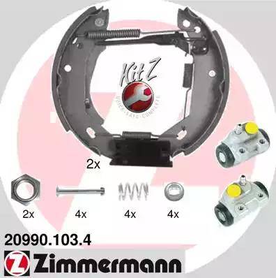 Zimmermann 20990.103.4 - Комплект гальм, барабанний механізм autozip.com.ua