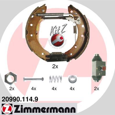 Zimmermann 20990.114.9 - Комплект гальм, барабанний механізм autozip.com.ua