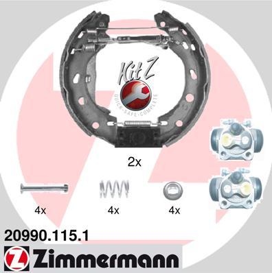 Zimmermann 20990.115.1 - Комплект гальм, барабанний механізм autozip.com.ua