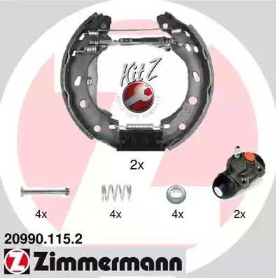 Zimmermann 20990.115.2 - Комплект гальм, барабанний механізм autozip.com.ua