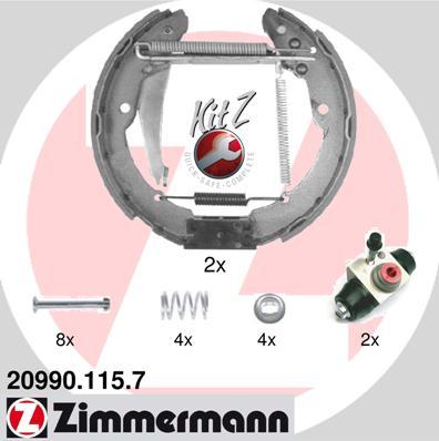 Zimmermann 20990.115.7 - Комплект гальм, барабанний механізм autozip.com.ua