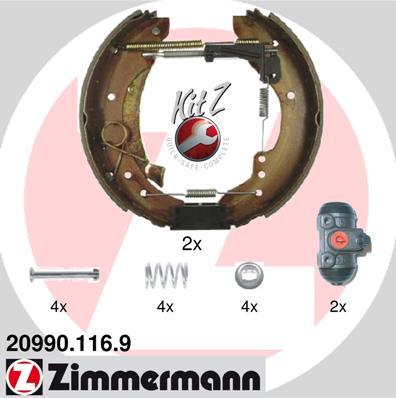 Zimmermann 20990.116.9 - Комплект гальм, барабанний механізм autozip.com.ua