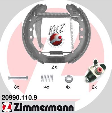 Zimmermann 20990.110.9 - Комплект гальм, барабанний механізм autozip.com.ua