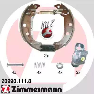 Zimmermann 20990.111.8 - Комплект гальм, барабанний механізм autozip.com.ua