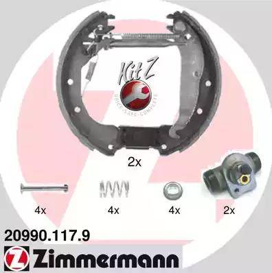 Zimmermann 20990.117.9 - Комплект гальм, барабанний механізм autozip.com.ua