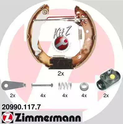 Zimmermann 20990.117.7 - Комплект гальм, барабанний механізм autozip.com.ua