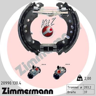 Zimmermann 20990.130.4 - Комплект гальм, барабанний механізм autozip.com.ua