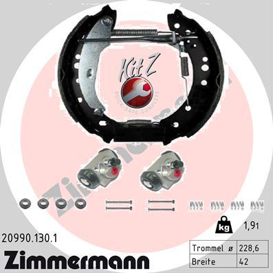 Zimmermann 20990.130.1 - Комплект гальм, барабанний механізм autozip.com.ua