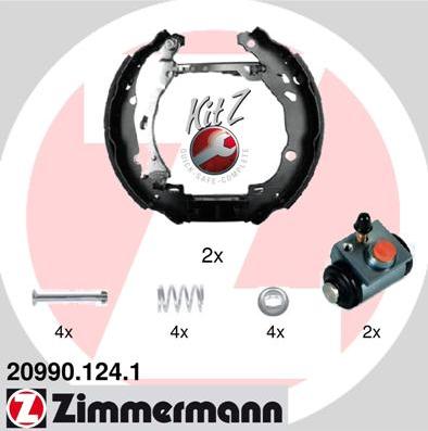 Zimmermann 20990.124.1 - Комплект гальм, барабанний механізм autozip.com.ua