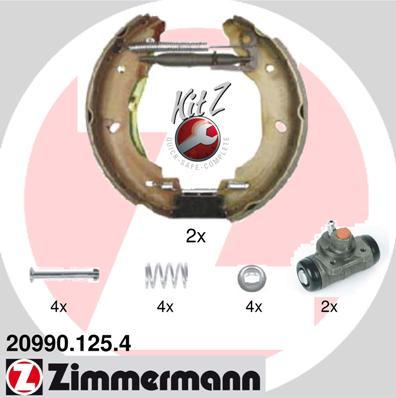 Zimmermann 20990.125.4 - Комплект гальм, барабанний механізм autozip.com.ua