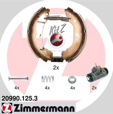 Zimmermann 20990.125.3 - Комплект гальм, барабанний механізм autozip.com.ua