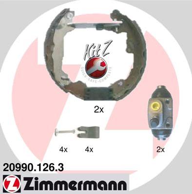 Zimmermann 20990.126.3 - Комплект гальм, барабанний механізм autozip.com.ua