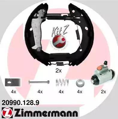 Zimmermann 20990.128.9 - Комплект гальм, барабанний механізм autozip.com.ua