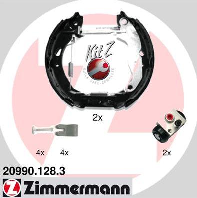 Zimmermann 20990.128.3 - Комплект гальм, барабанний механізм autozip.com.ua
