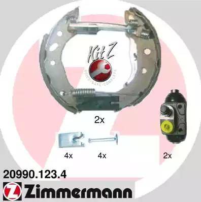 Zimmermann 20990.123.4 - Комплект гальм, барабанний механізм autozip.com.ua