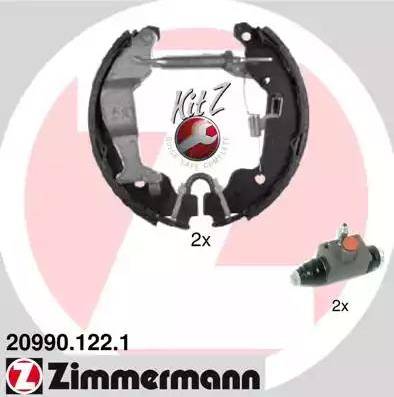 Zimmermann 20990.122.1 - Комплект гальм, барабанний механізм autozip.com.ua