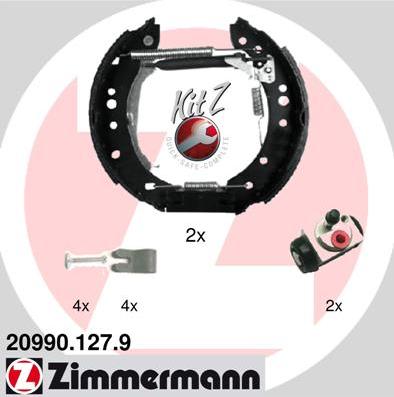 Zimmermann 20990.127.9 - Комплект гальм, барабанний механізм autozip.com.ua