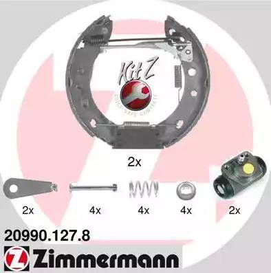 Zimmermann 20990.127.8 - Комплект гальм, барабанний механізм autozip.com.ua