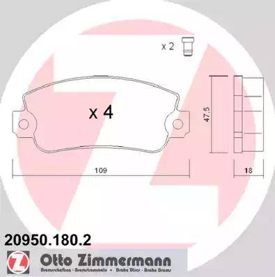 Zimmermann 20950.180.2 - Гальмівні колодки, дискові гальма autozip.com.ua