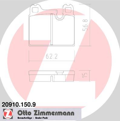 Zimmermann 20910.150.9 - Гальмівні колодки, дискові гальма autozip.com.ua