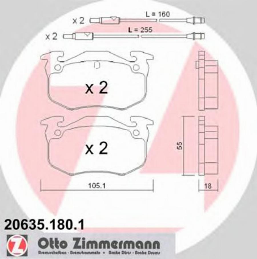 Zimmermann 206351801 - Гальмівні колодки, дискові гальма autozip.com.ua
