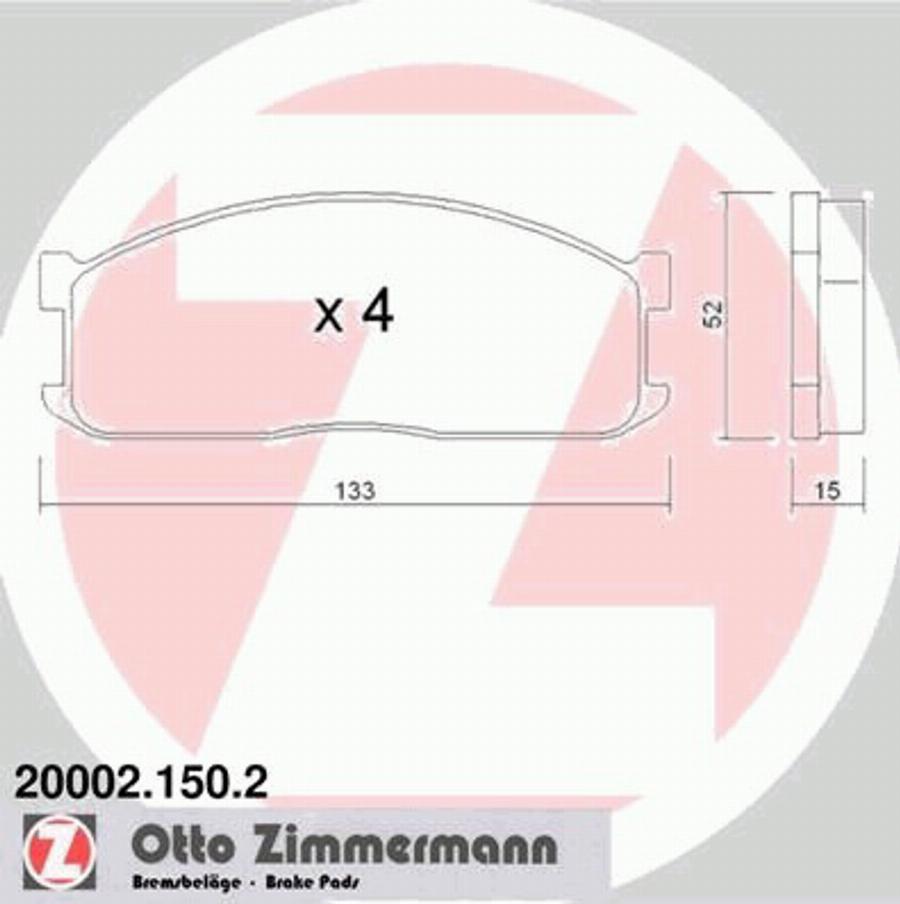 Zimmermann 200021502 - Гальмівні колодки, дискові гальма autozip.com.ua