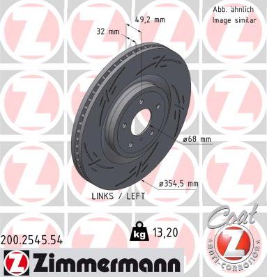 Zimmermann 200.2545.54 - Гальмівний диск autozip.com.ua