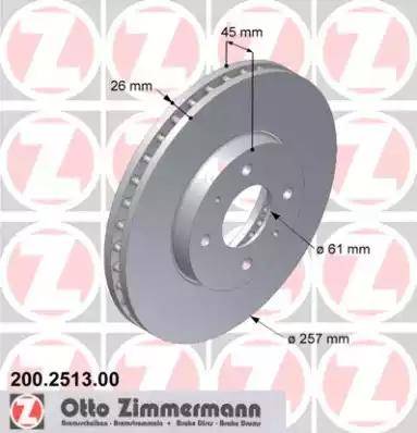 Zimmermann 200.2513.00 - Гальмівний диск autozip.com.ua