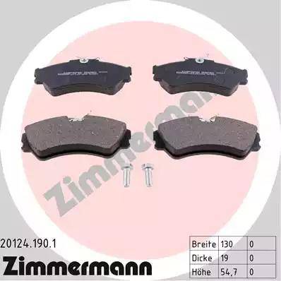 Zimmermann 20124.190.1 - Гальмівні колодки, дискові гальма autozip.com.ua