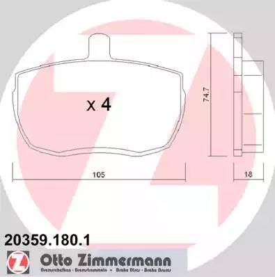 Zimmermann 20359.180.1 - Гальмівні колодки, дискові гальма autozip.com.ua