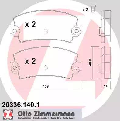 Zimmermann 20336.140.1 - Гальмівні колодки, дискові гальма autozip.com.ua