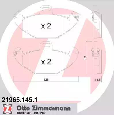 Zimmermann 21965.145.1 - Гальмівні колодки, дискові гальма autozip.com.ua