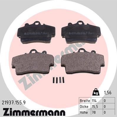 Zimmermann 21937.155.9 - Гальмівні колодки, дискові гальма autozip.com.ua