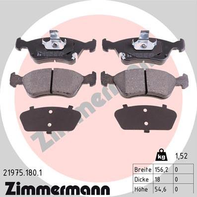 Zimmermann 21975.180.1 - Гальмівні колодки, дискові гальма autozip.com.ua