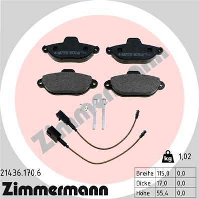 Zimmermann 21436.170.6 - Гальмівні колодки, дискові гальма autozip.com.ua