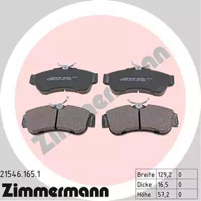 Zimmermann 21546.165.1 - Гальмівні колодки, дискові гальма autozip.com.ua