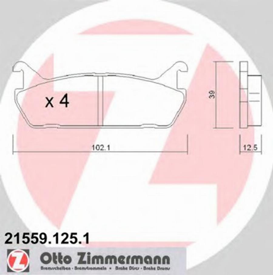 Zimmermann 215591251 - Гальмівні колодки, дискові гальма autozip.com.ua