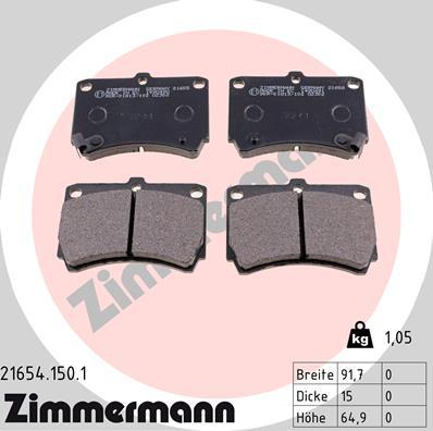 Zimmermann 21654.150.1 - Гальмівні колодки, дискові гальма autozip.com.ua