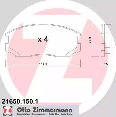 Zimmermann 21650.150.1 - Гальмівні колодки, дискові гальма autozip.com.ua