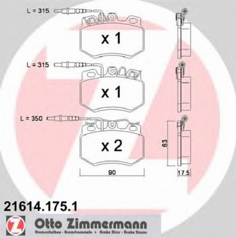 Zimmermann 216141751 - Гальмівні колодки, дискові гальма autozip.com.ua