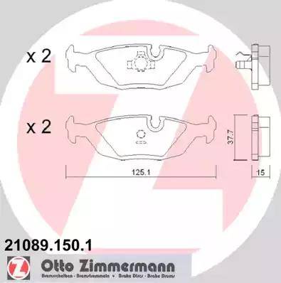Zimmermann 21089.150.1 - Гальмівні колодки, дискові гальма autozip.com.ua